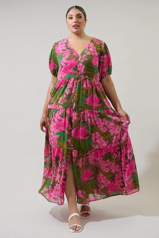 Shop Today, Save Tomorrow!Dandi Floral Monaco Long Tiered Maxi Dress Curve