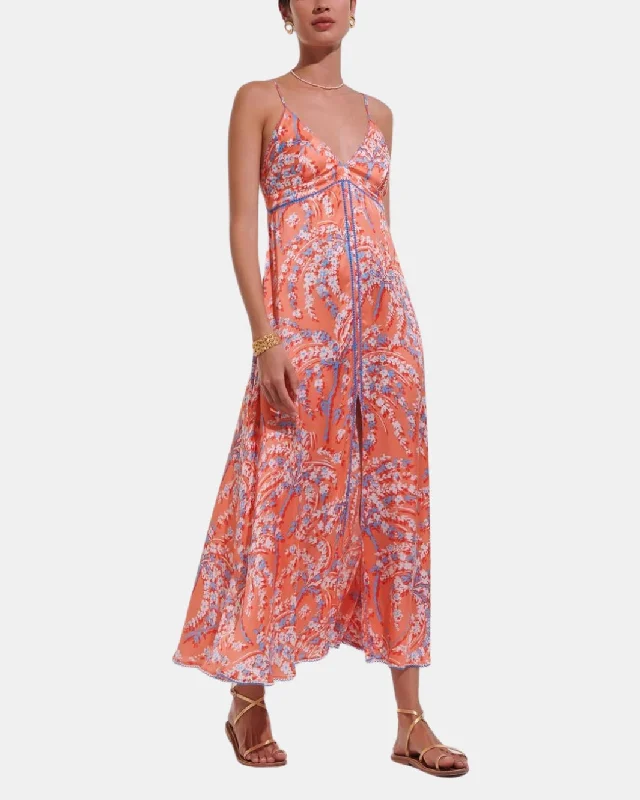 Special Discounts Inside!DENISE LONG DRESS ORANGE PALMERY
