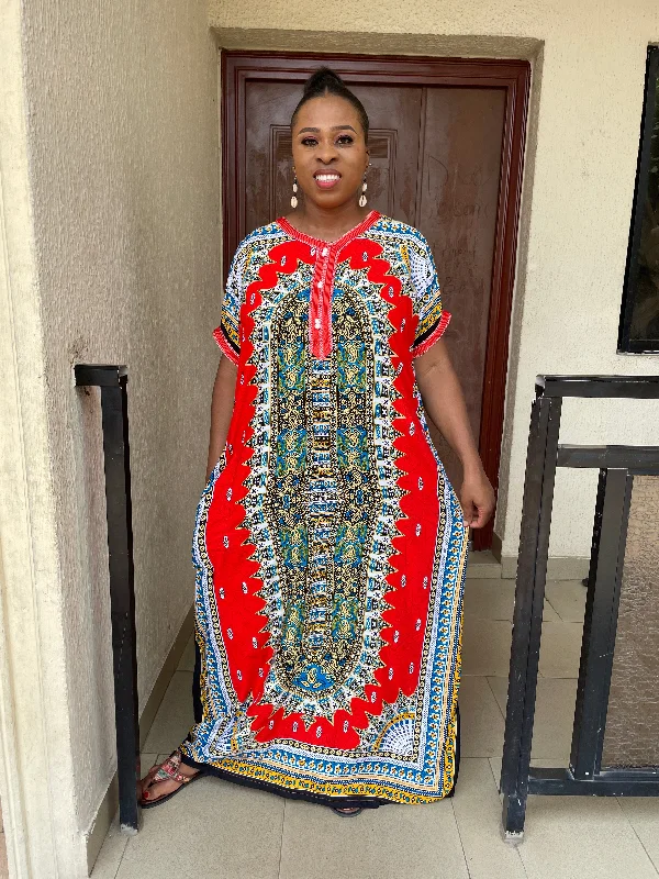 Price Drops You’ll Love!Elodie Red and Blue Maxi Dress