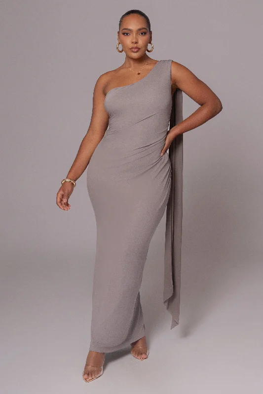 Act Fast – Limited Time Savings!Grey Kianna Drape Maxi Dress