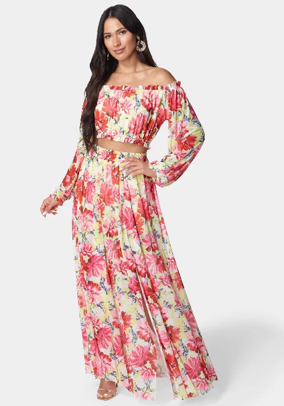 Save More Than Ever!High Slit Two Piece Mesh Dress