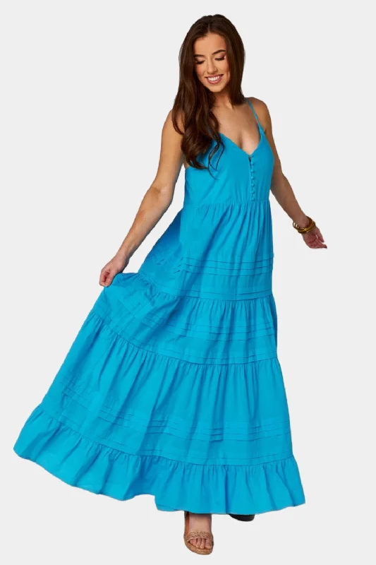 Enjoy Huge Discounts Now!Jaxon Tiered Maxi Dress - Ocean
