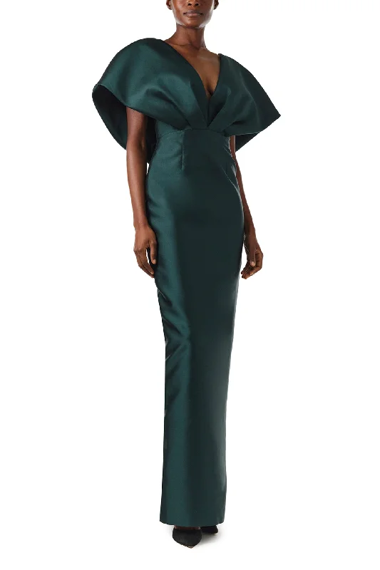 Upgrade for Less!V-Neck Sculptural Column Gown