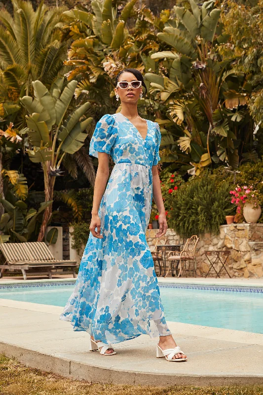 Best Price of the Season!Kerela Floral Linana Button Front Maxi Dress