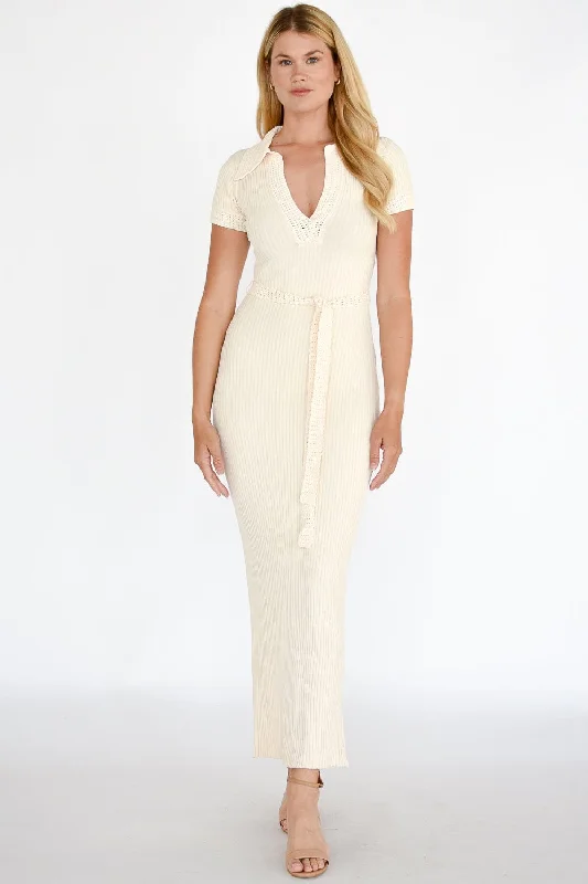Exclusive Deals Just for You!Knit Collared Midi Dress
