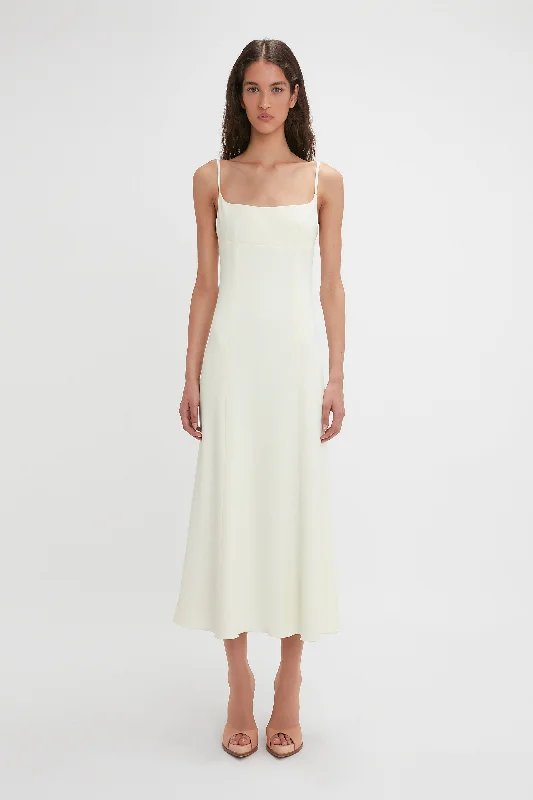 Shop Early, Save Big!Exclusive Panelled Midi Cami Dress In Vanilla