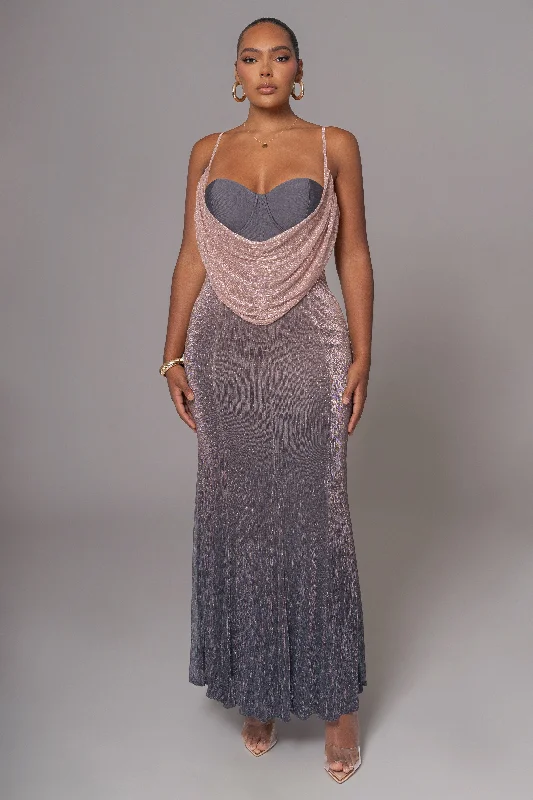 Shop Smart, Save Big!Pink Dusk Shimmery Nights Maxi Dress