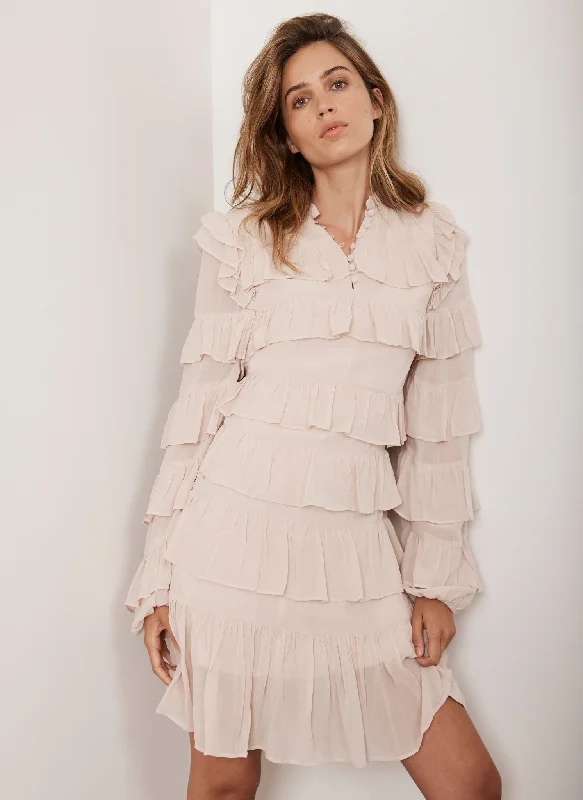 Snag the Best Prices Now!Pink Ruffle Tiered Mini Dress