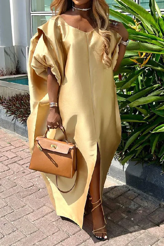 Don't Miss Out!Solid Color Glamorous High Split Maxi Dress