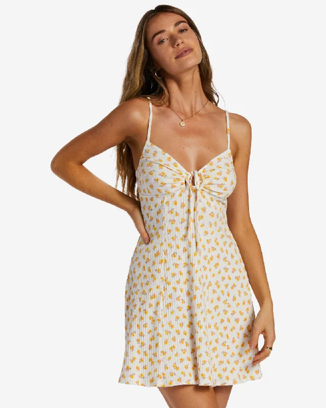 Savings You Can’t Ignore!Sunny Garden Rib Knit Dress - Salt Crystal