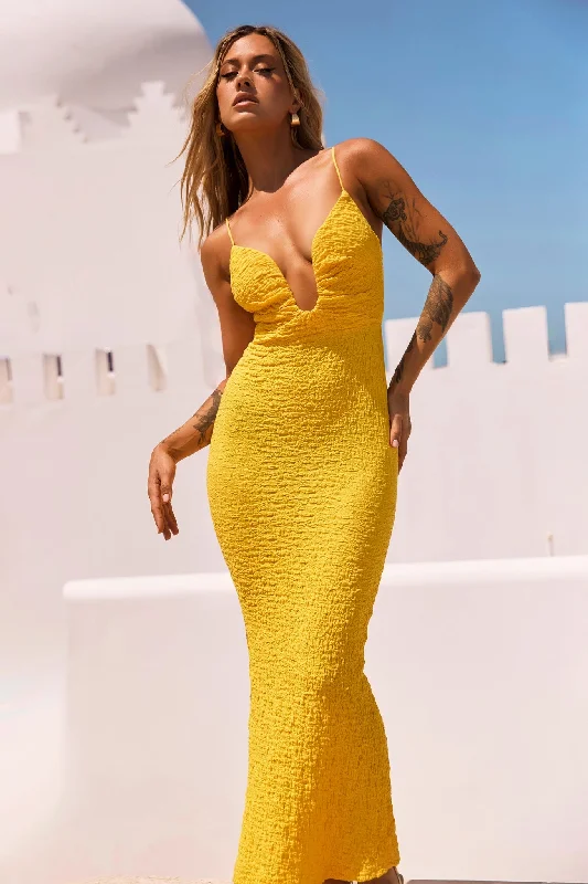 Exclusive Savings This Week!Sweet Talk Midi Dress - Yellow