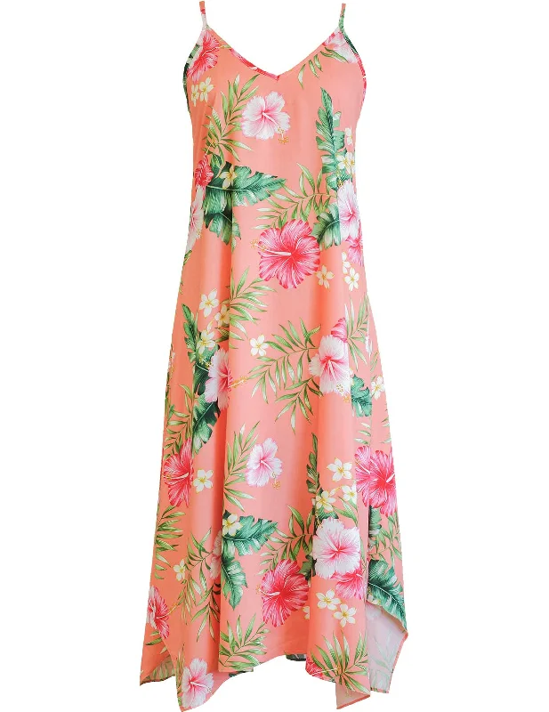 Shop Now and Save!Wailana Maxi Long Hawaiian Dress with Scarf Hem