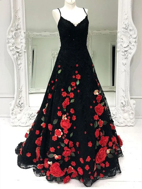 The Best Offers Are Here!A-line Lace Long Prom Dresses, Appliques Elegant 2020 Long Prom Dresses