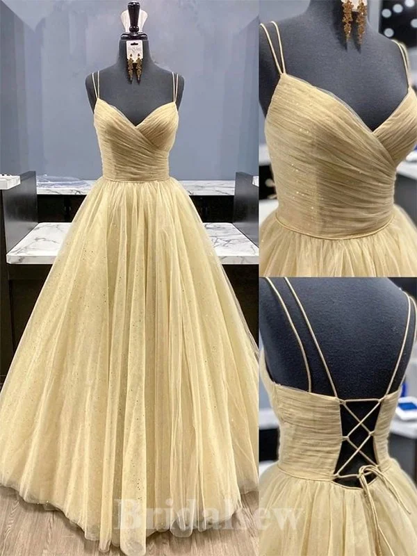 Save Like Never Before!A-line Popular Spaghetti Straps Glitter Modest Elegant Long Party Evening Prom Dresses PD1325