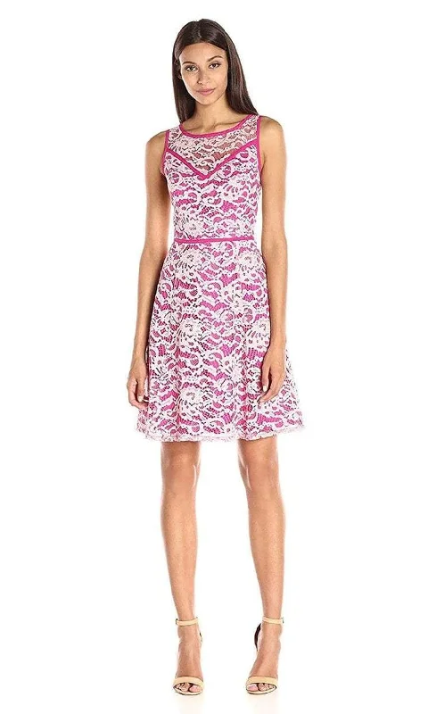 Seasonal Sale – Shop Now!Adrianna Papell - 12253970 Floral Bateau Neck A-Line Dress