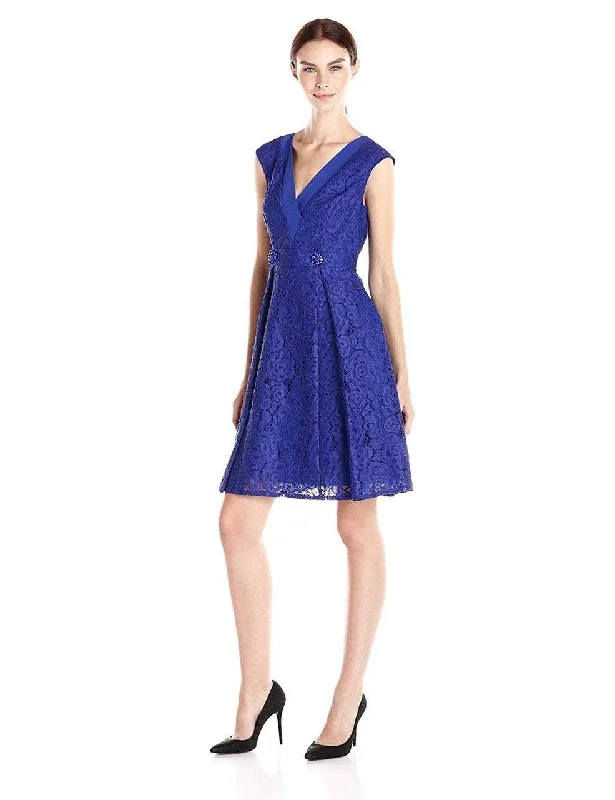 Get More, Spend Less – Shop Now!Adrianna Papell - 14251870 Lace V-Neck A-Line Dress