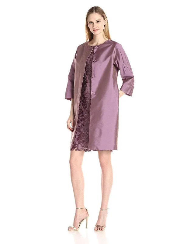 Flash Sale – Act Fast!Adrianna Papell - 81920850 Embroidered Lace Sheath Dress with Topper