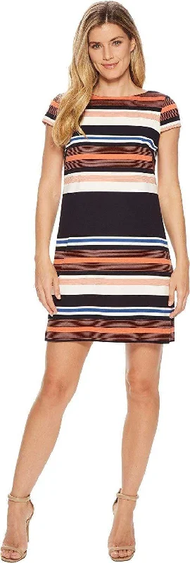 The Best Sale of the Year!Adrianna Papell - AP1D102296 Striped Bateau A-Line Dress