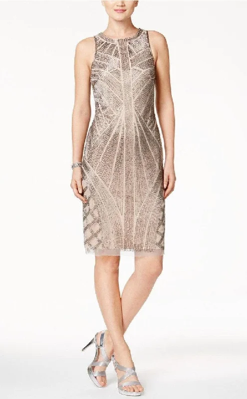 Shop Now and Save!Adrianna Papell - AP1E200575 Beaded Halter Sheath Dress