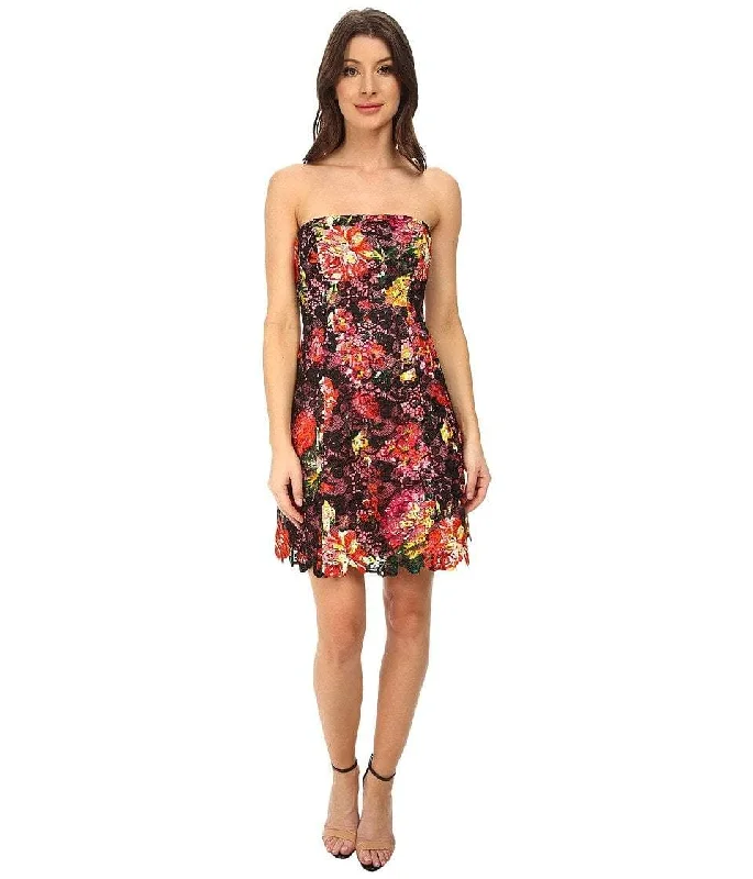 Must-Have Deals Inside!Adrianna Papell - Floral Print Lace Sleeveless Short Dress 41907160