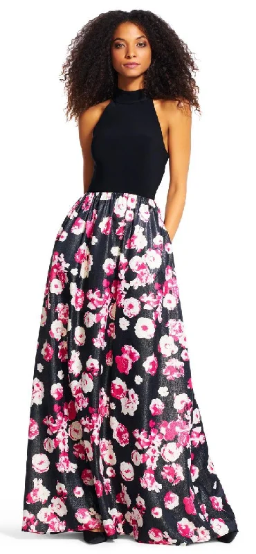 Your Shopping Wish, Our Discount Command!Adrianna Papell - Halter Floral Print Long Dress AP1E200109