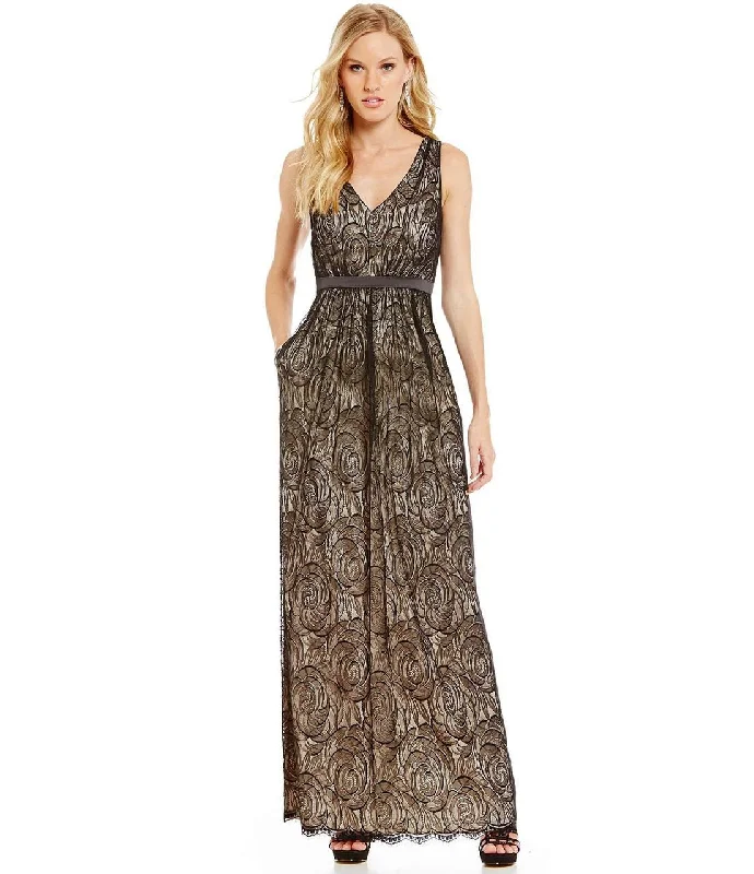 Everything Must Go!Adrianna Papell - V-Neckline Embellished Lace Dress 91927460