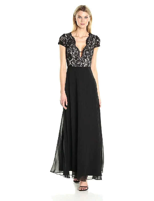 Limited Deals, Unlimited Savings!Aidan Mattox - Aidan by MN1E200675 Lace V-neck Chiffon A-line Dress