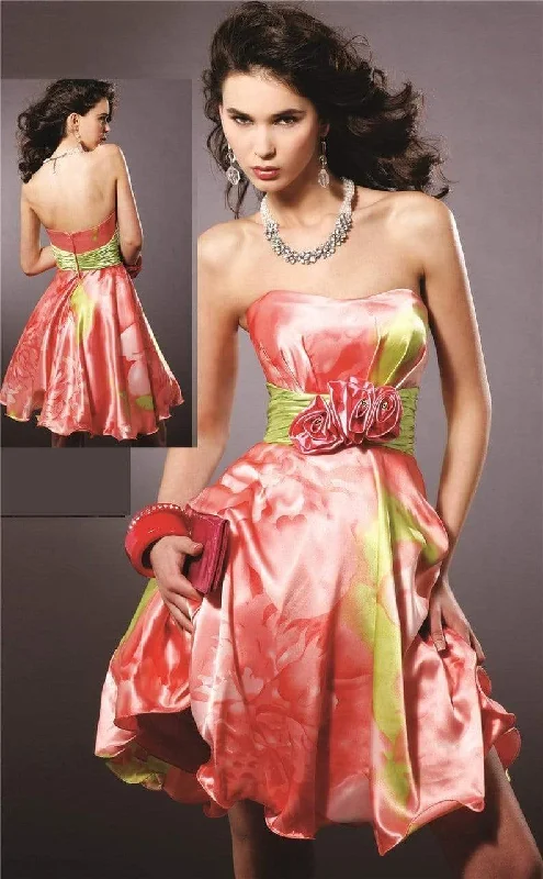 One Day Only – Huge Savings!Blush by Alexia Designs - Floral Semi-Sweetheart Cocktail Dress 9128