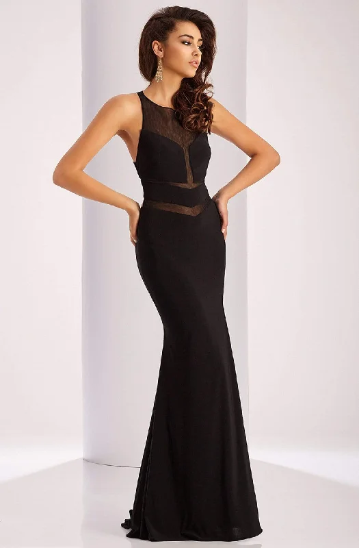 Your Shopping Wish, Our Discount Command!Clarisse - 3040 Illusion Chevron Panel Gown
