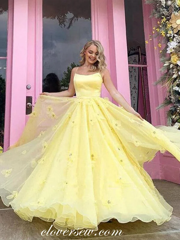 Unbeatable Prices!Fashion Handmade Flowers Lace Up Back A-line Prom Dresses For Teens, CP0840