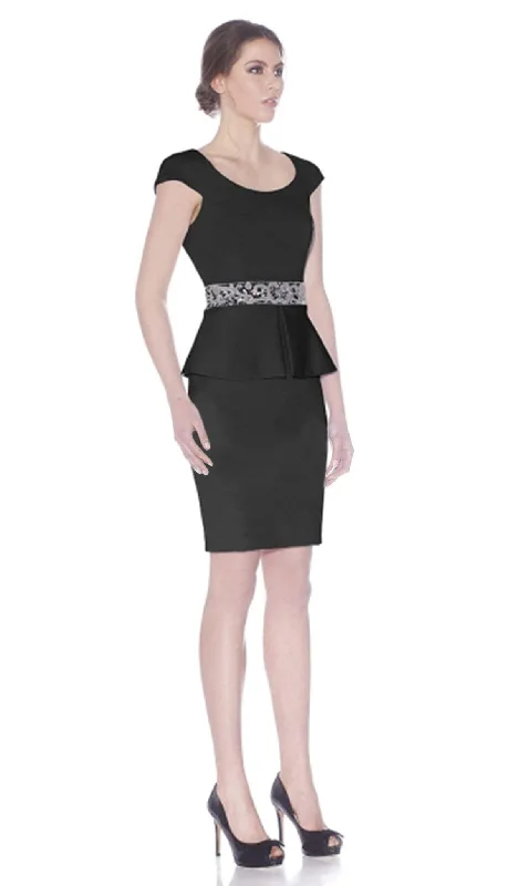 Your Shopping Spree Starts Here!J'Adore Dresses - J7050 Short Dress With Peplum and Beaded Waistband Accent