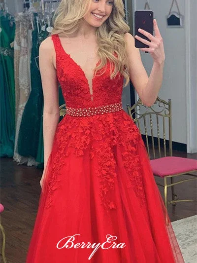 Save More with Every Purchase!Populae Lace Tulle Prom Dresses, Newest Prom Dresses, 2019 Prom Dresses