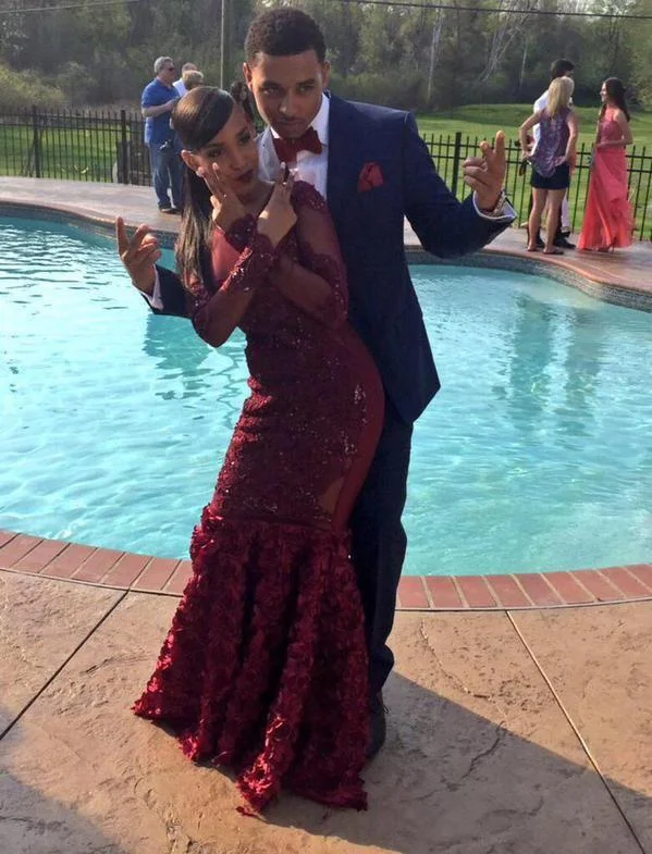 Lowest Prices Guaranteed!prom photos, prom couples,burgundy long prom dress          cg23643