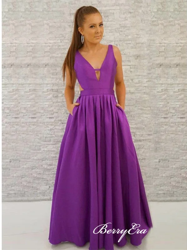 Unmissable Offers Await!Purple Popular Prom Dresses, Evening Party Prom Dresses, Newest Prom Dresses