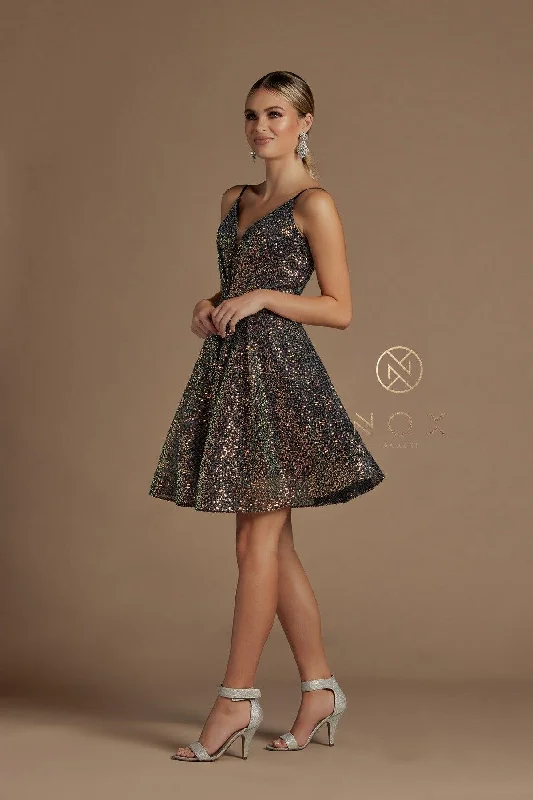 Buy More, Save More!Black/Multi 6 Sequins Cocktail Short Homecoming Dress Sale