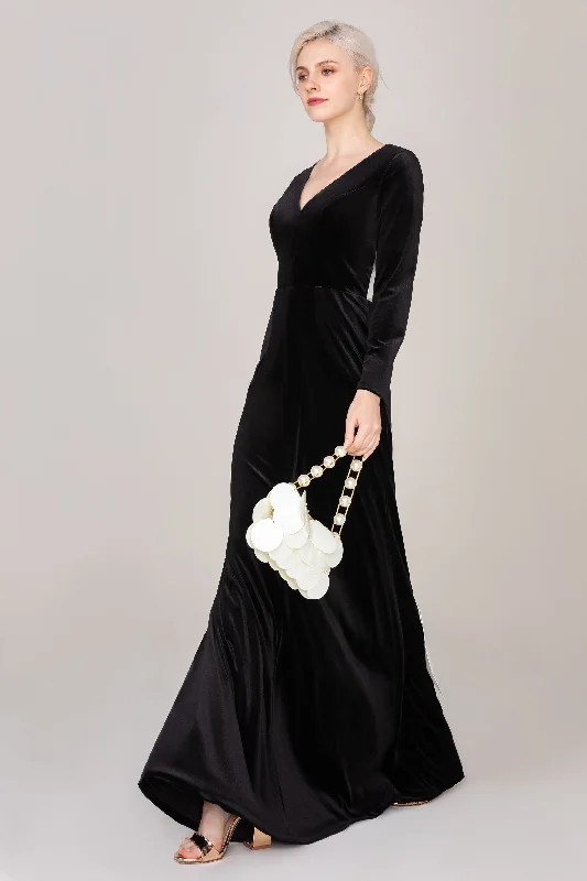 Save Up to 50% Off!Sheath-Column Floor Length Velvet Dress CS0333