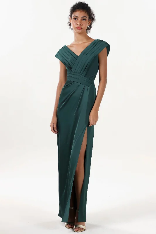 Hot Deals You Can’t Resist!Sheath-Column Maxi Luxe Satin Formal Dress CS0608