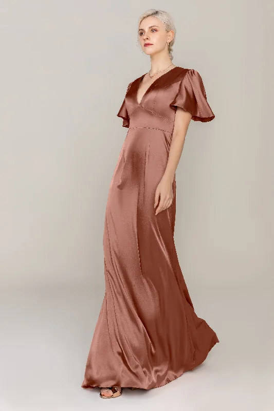 New Discounts Just Dropped!Sheath Sweep Train Luxe Satin Dress CS0312