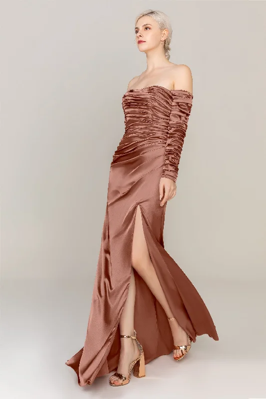 Best Offers of the Month!Sheath Sweep Train Luxe Satin Dress CS0316