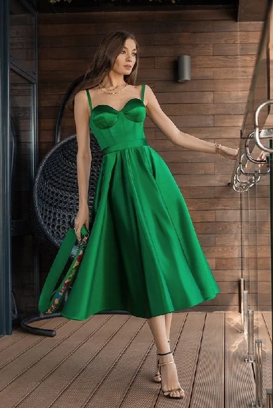 Get the Best for Less!Short Green Prom Dress with A-line Satin Skirt