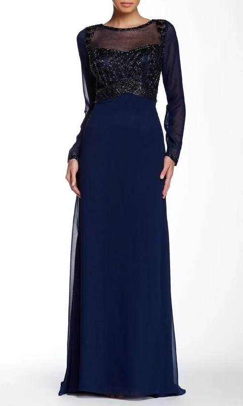 Limited Stock Available!Sue Wong - Beaded Illusion Bateau A-Line Dress N5310