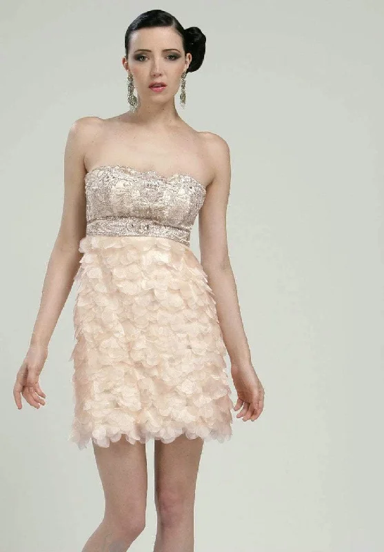 Flash Sale – Act Fast!Sue Wong - N1170 Beaded Sheer Petal Sheath Cocktail Dress