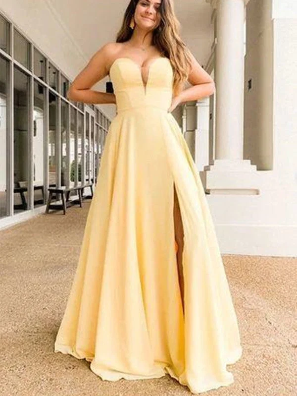 Every Deal is a Steal!Sweetheart Long A-line Prom Dresses, Simple 2020 Prom Dresses Long