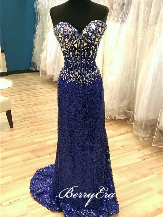 Amazing Prices You Can’t Resist!Sweetheart Long Mermaid Sequin Rhinestone Prom Dresses