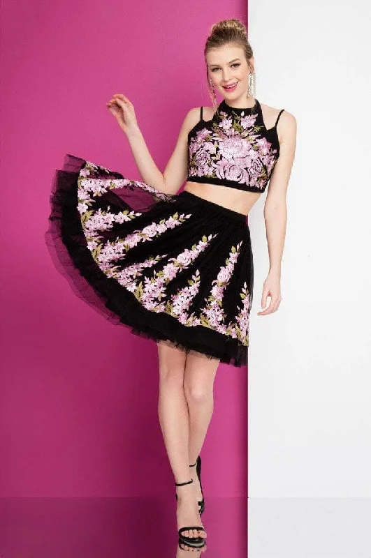 Save Up to 50% Off!Terani Couture - 1721H4513 Two Piece Floral A-line Dress
