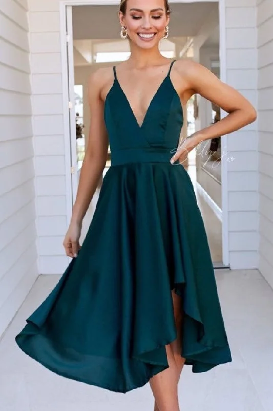 Save Like Never Before!V-neckline Short Prom Gown with Irregular Hem
