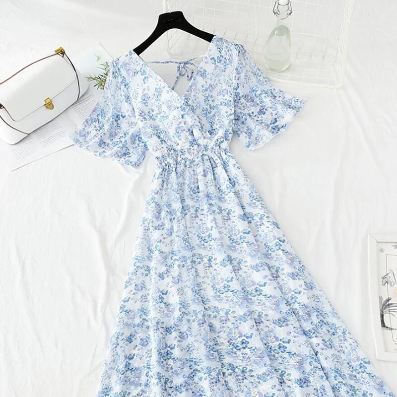 Flash Sale – Act Fast!Amy Fashion - Short sleeve Chiffon Dress