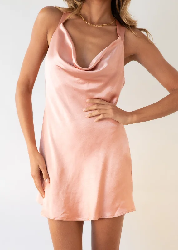 New Discounts Just Dropped!Brooklee Halter Dress - Peach