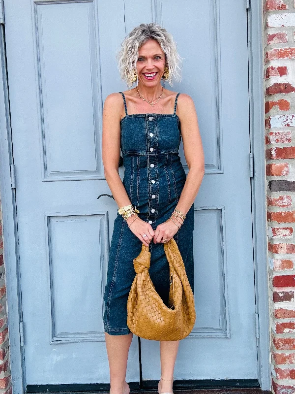 Save Money, Shop Happy!Button Up Midi Denim
