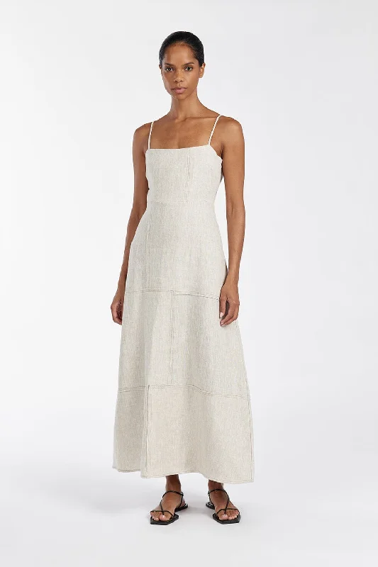 Best Offers of the Month!CATIE NATURAL PATCHWORK MIDI DRESS